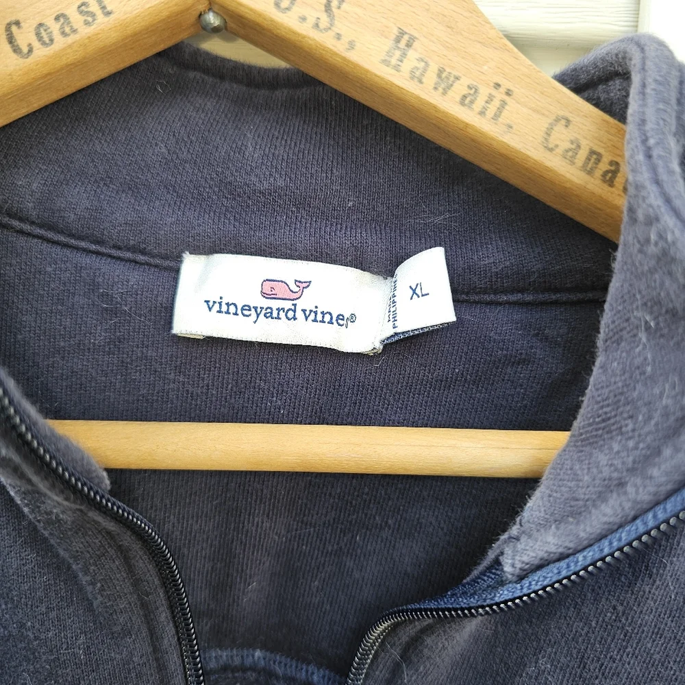 Vineyard Vines Martha’s Vineyard Girls Size XL Navy 1/4‎ Zip Pullover Sweater